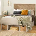 15484 Avilla Queen Storage Bed with Rattan Headboard