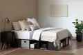 15520 Flexible Gray Oak Full Platform Bed with Storage and Baskets