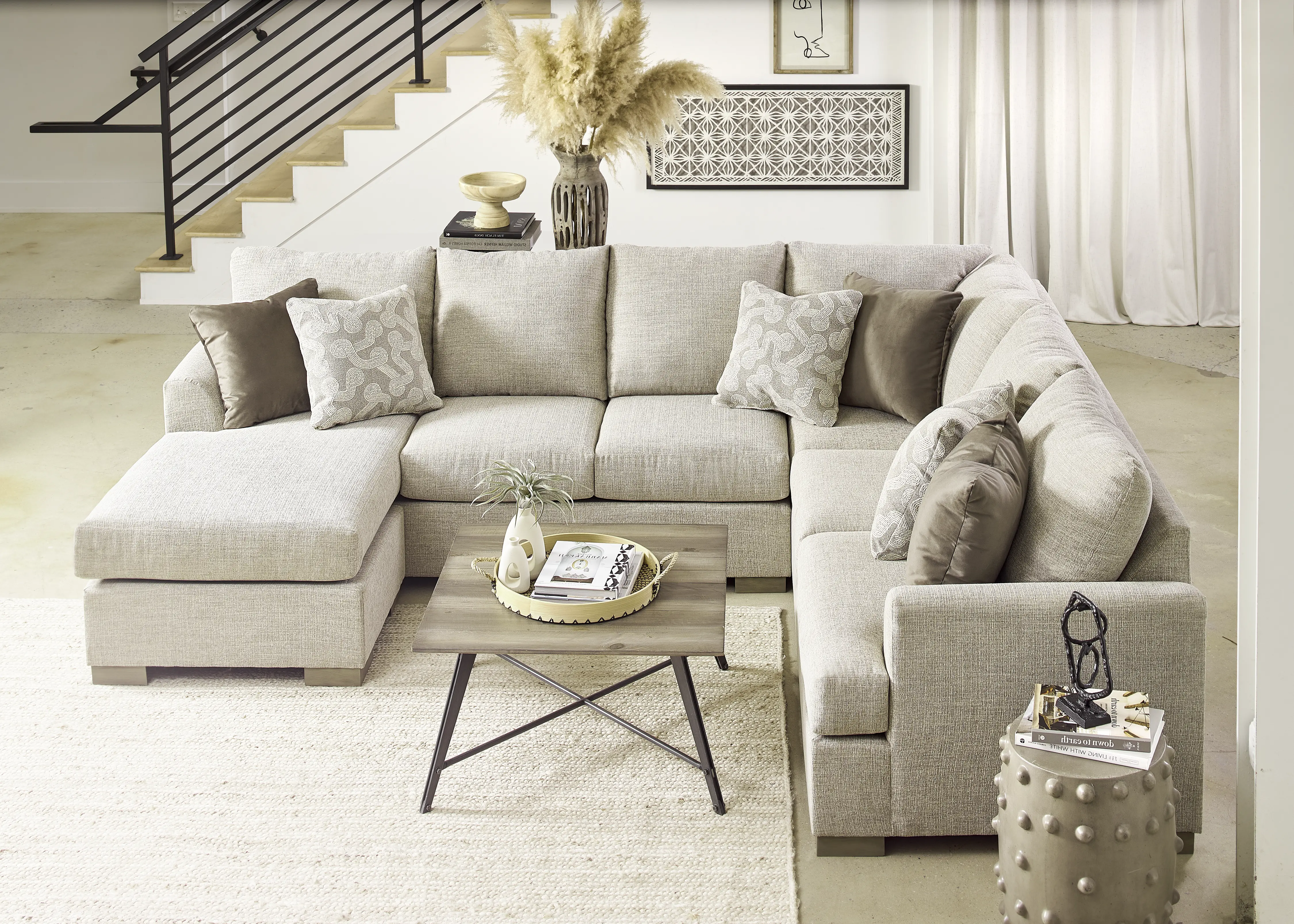 2PC/VILLANOVA/OP1 Villanova Oatmeal Taupe 2 Piece Sectional-6