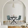 Nash Teal Velvet Side Chair, Set of 2