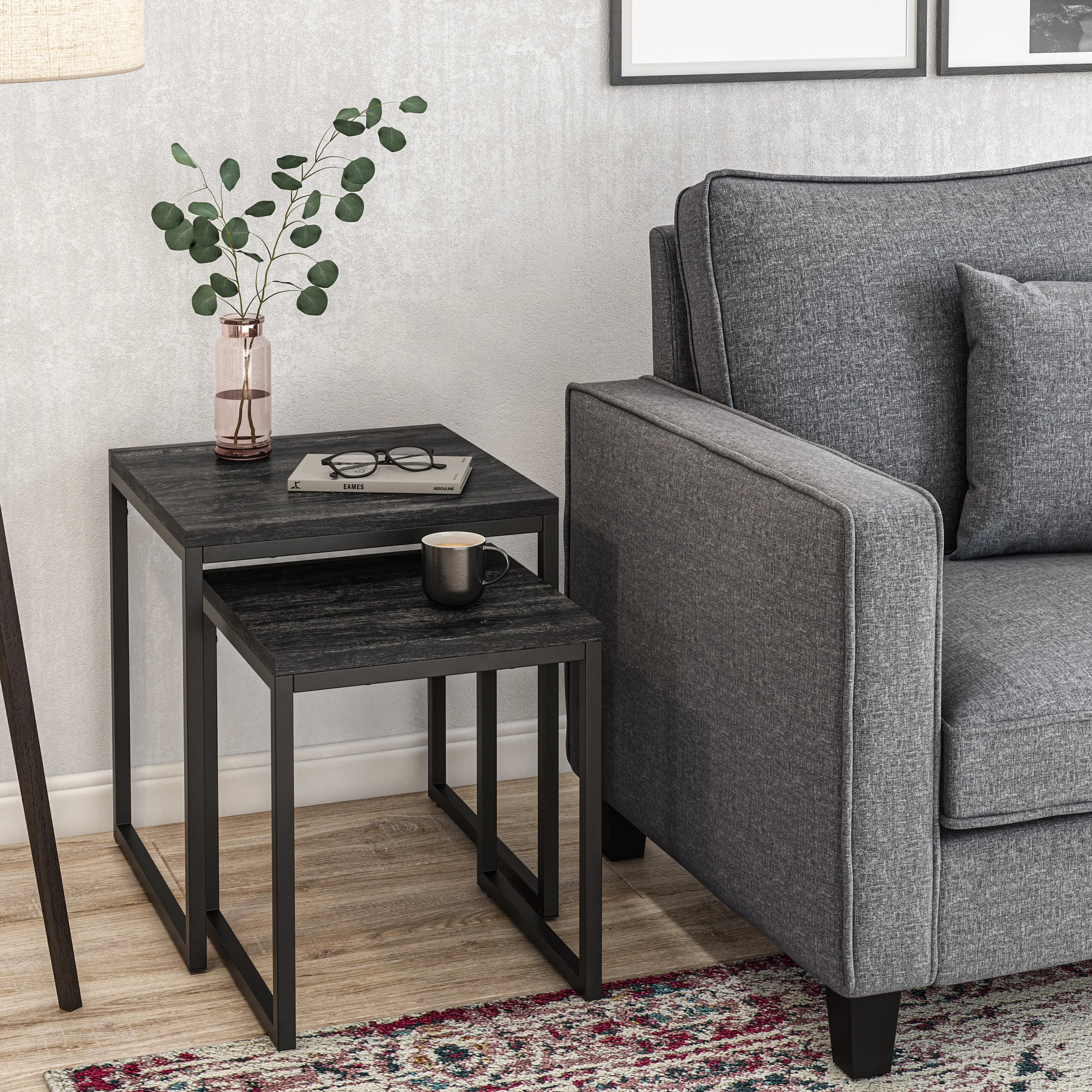 Fort Woth Black Square Nesting Side Tables-2