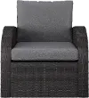 Brisbane Charcoal Gray Outdoor Wicker Chair