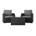 Brisbane Gray Outdoor Wicker Table and Chairs Set