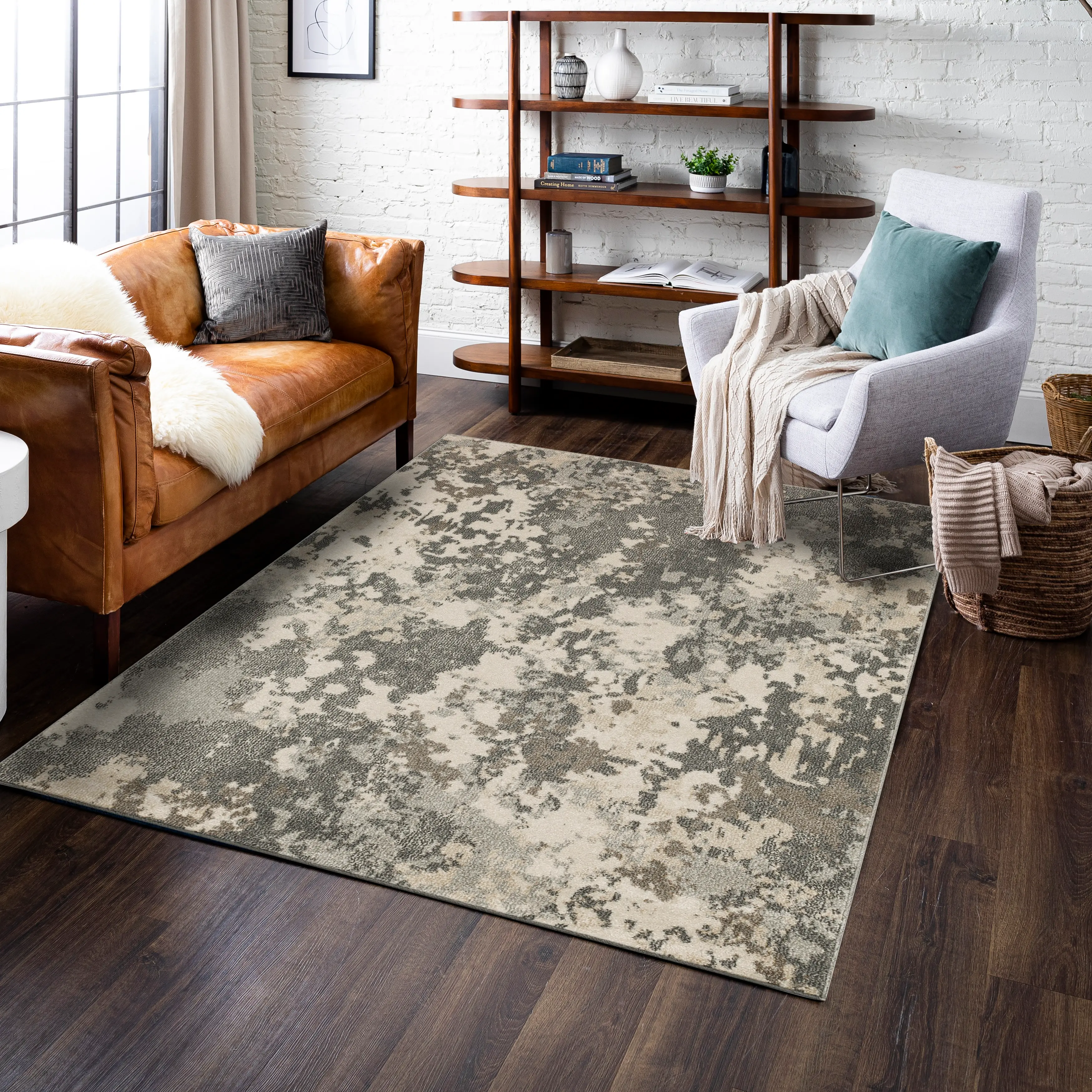 IE311-131/5X8-OSIER Whimsey 5 x 8 Osier Abstract Gray Area Rug-2