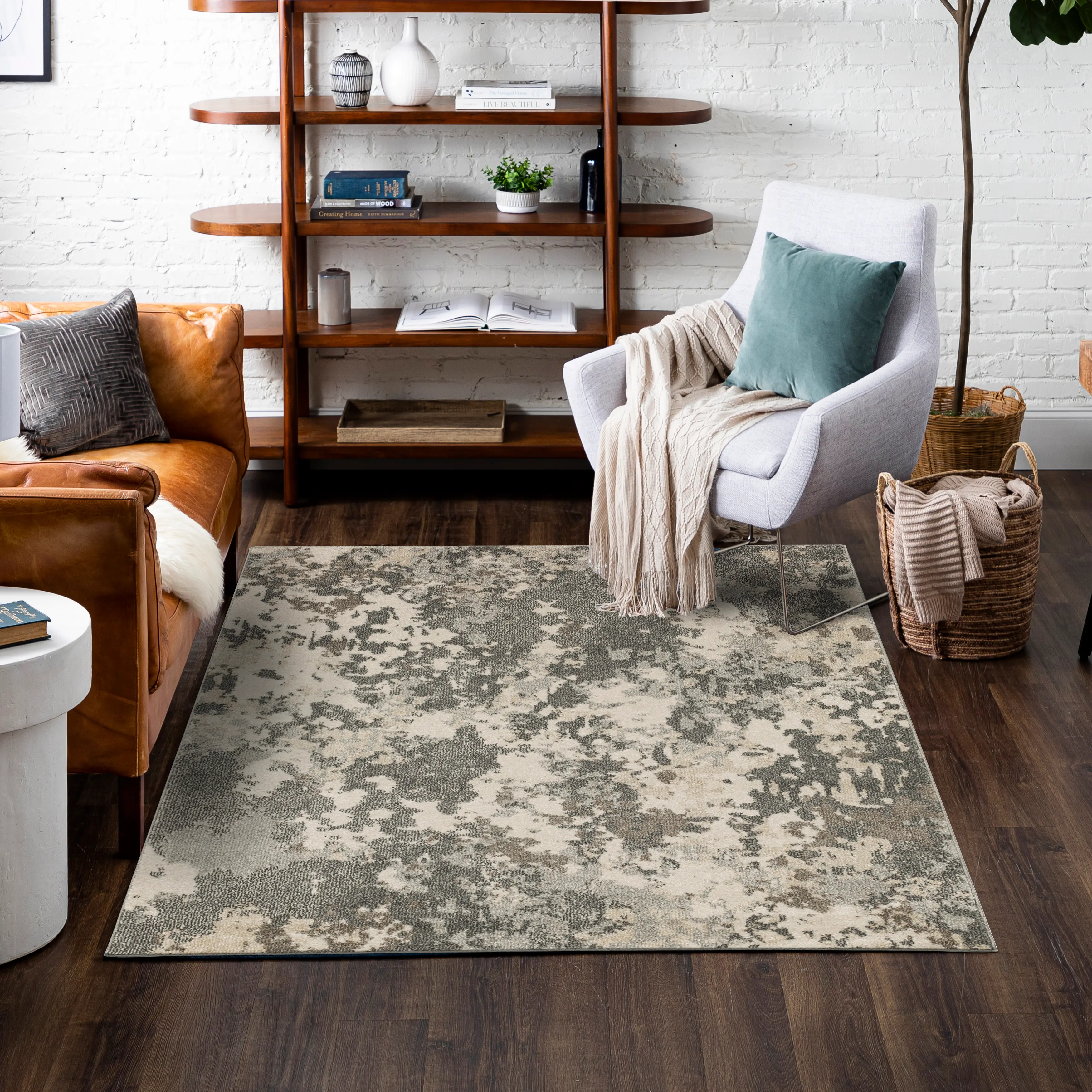 IE311-131/5X8-OSIER Whimsey 5 x 8 Osier Abstract Gray Area Rug-4