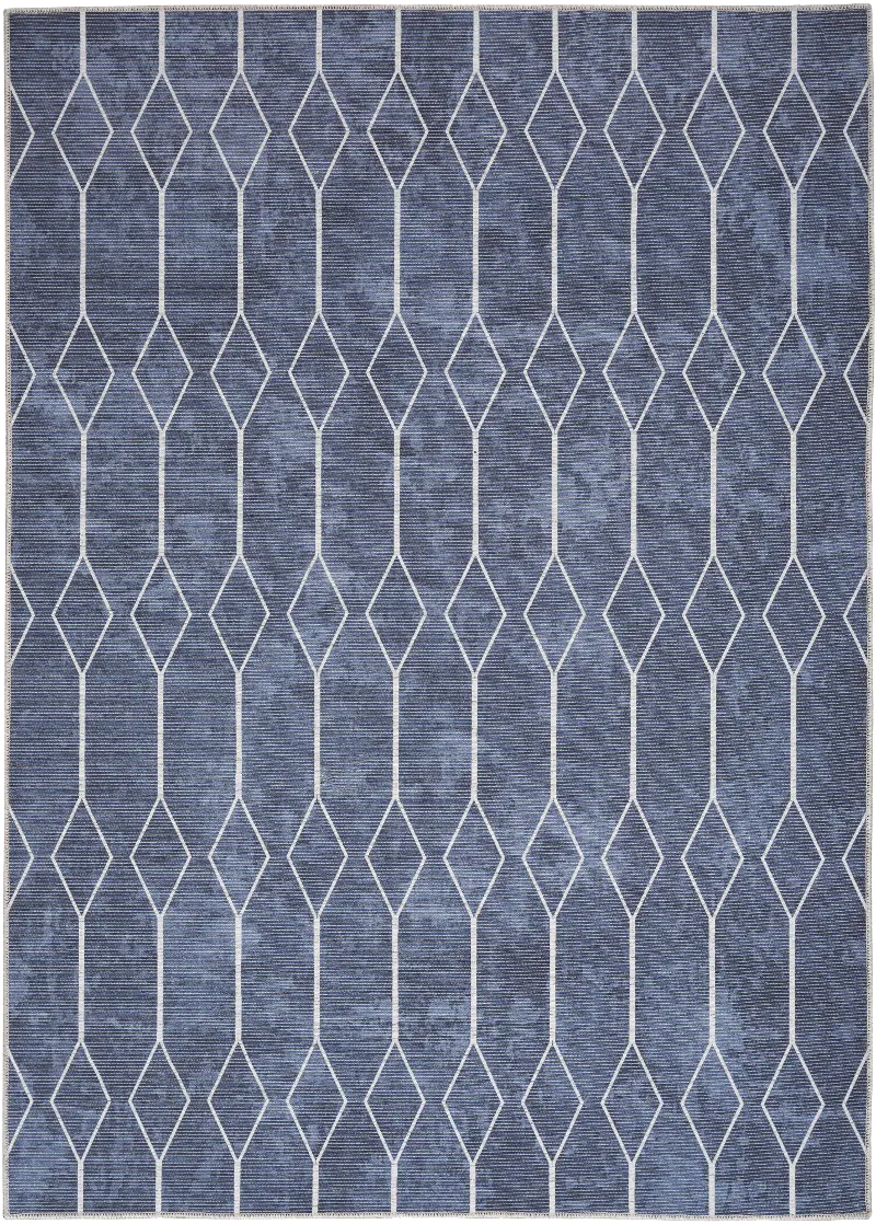 Nicole Curtis 5 x 7 Navy Geometric Area Rug