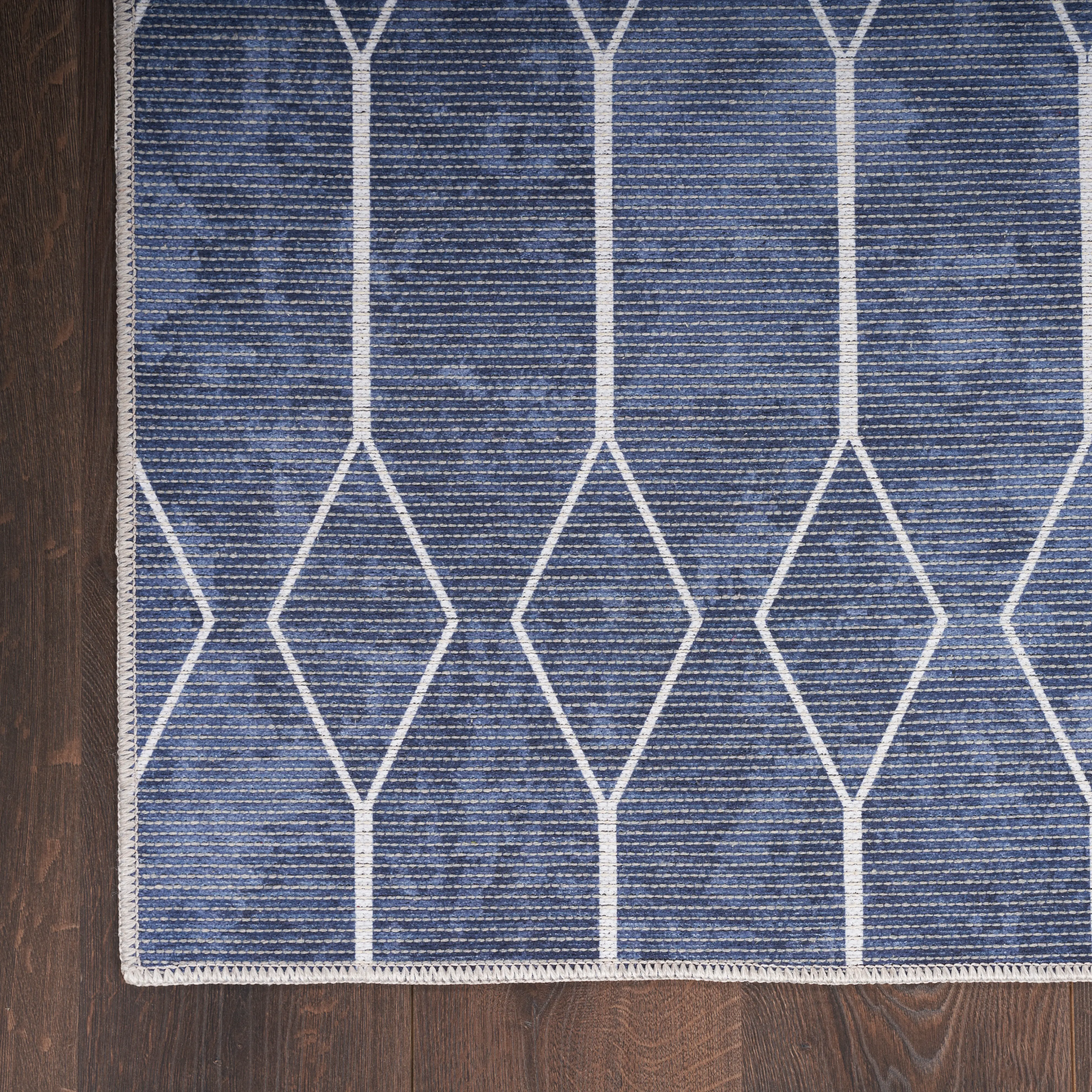SR107/NAVY-5X8 Nicole Curtis 5 x 7 Navy Geometric Area Rug-2