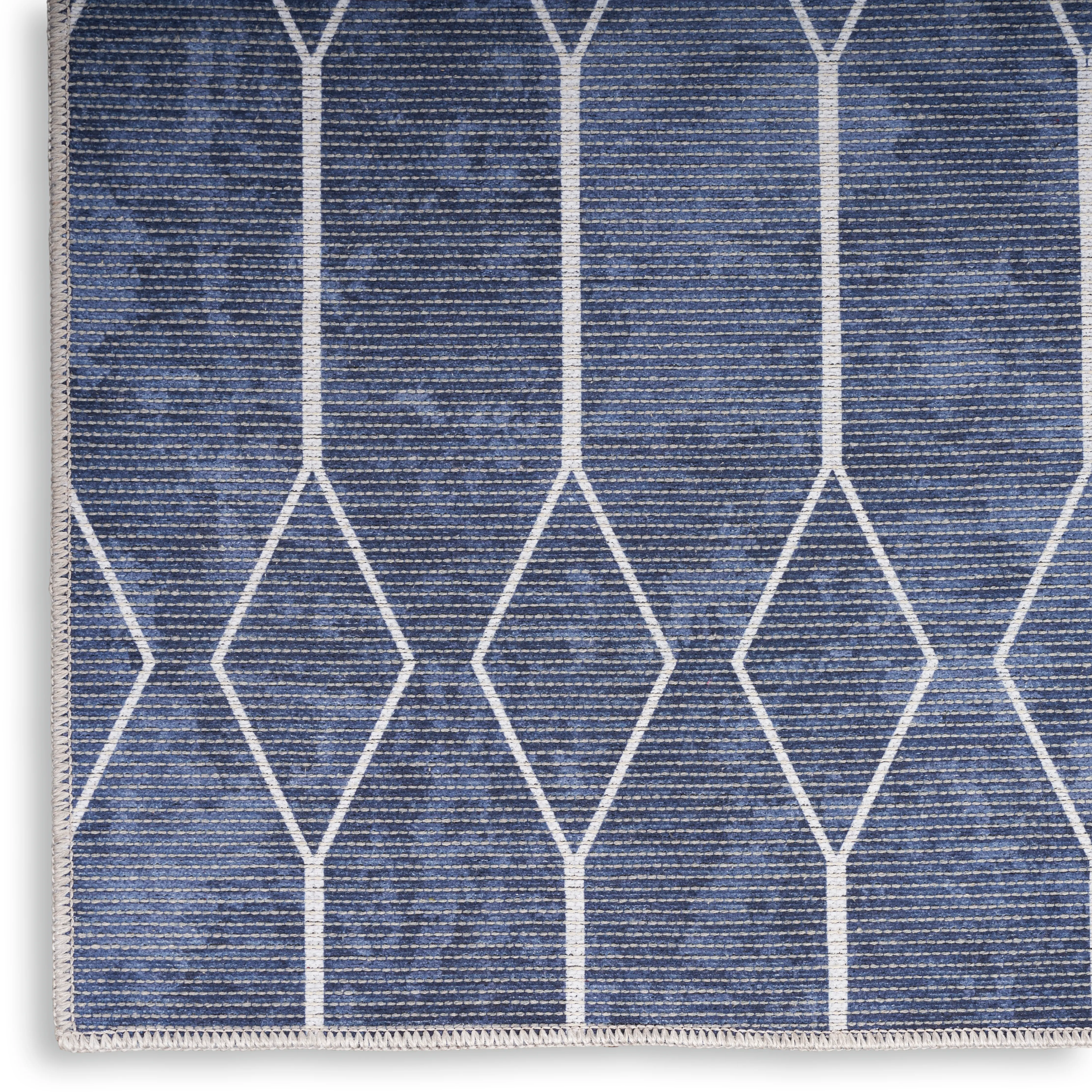 SR107/NAVY-5X8 Nicole Curtis 5 x 7 Navy Geometric Area Rug-3