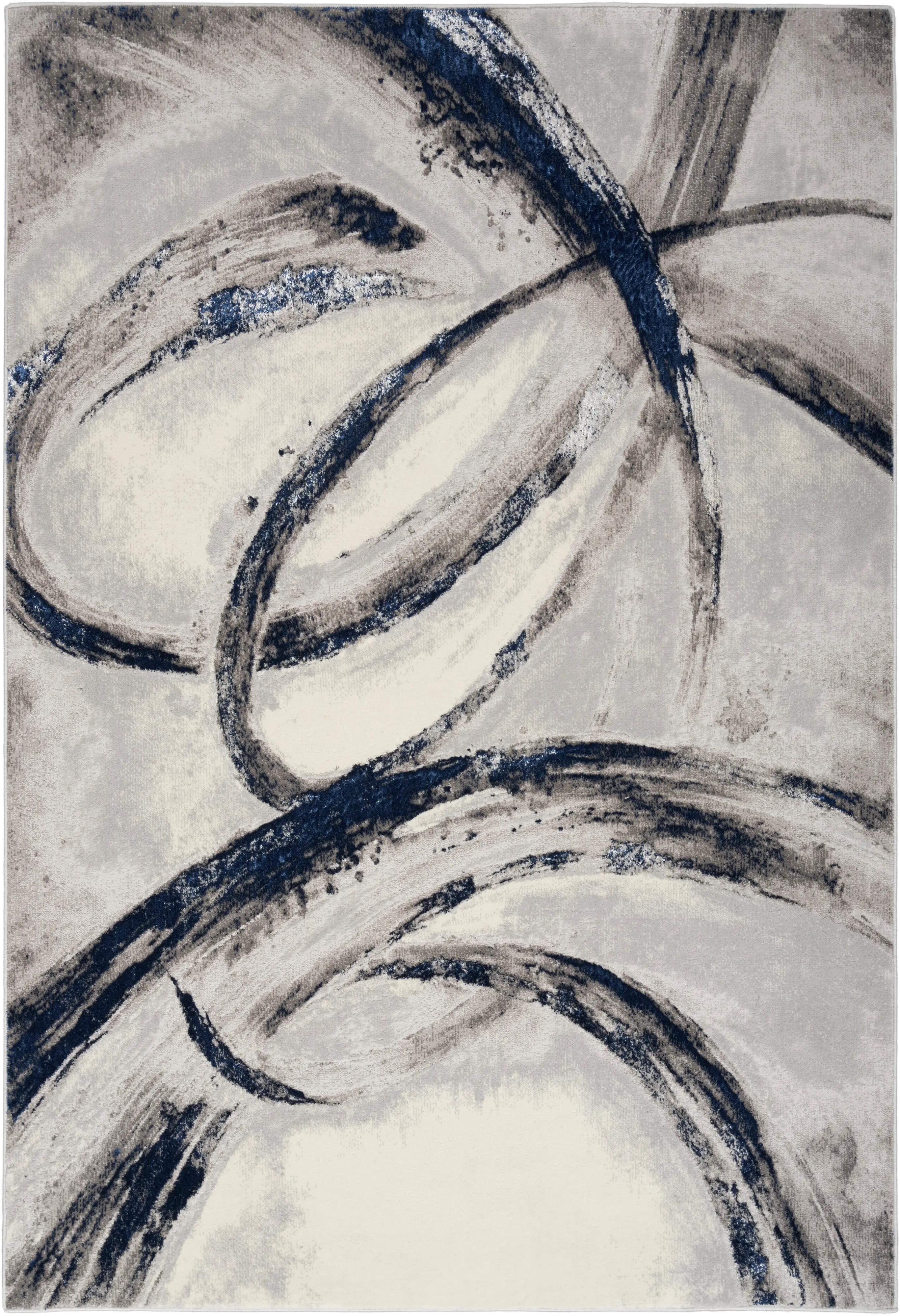 BSKO2/BRUSHSTROK-5X8 Brushstroke 5 x 7 Navy Gray Area Rug-1