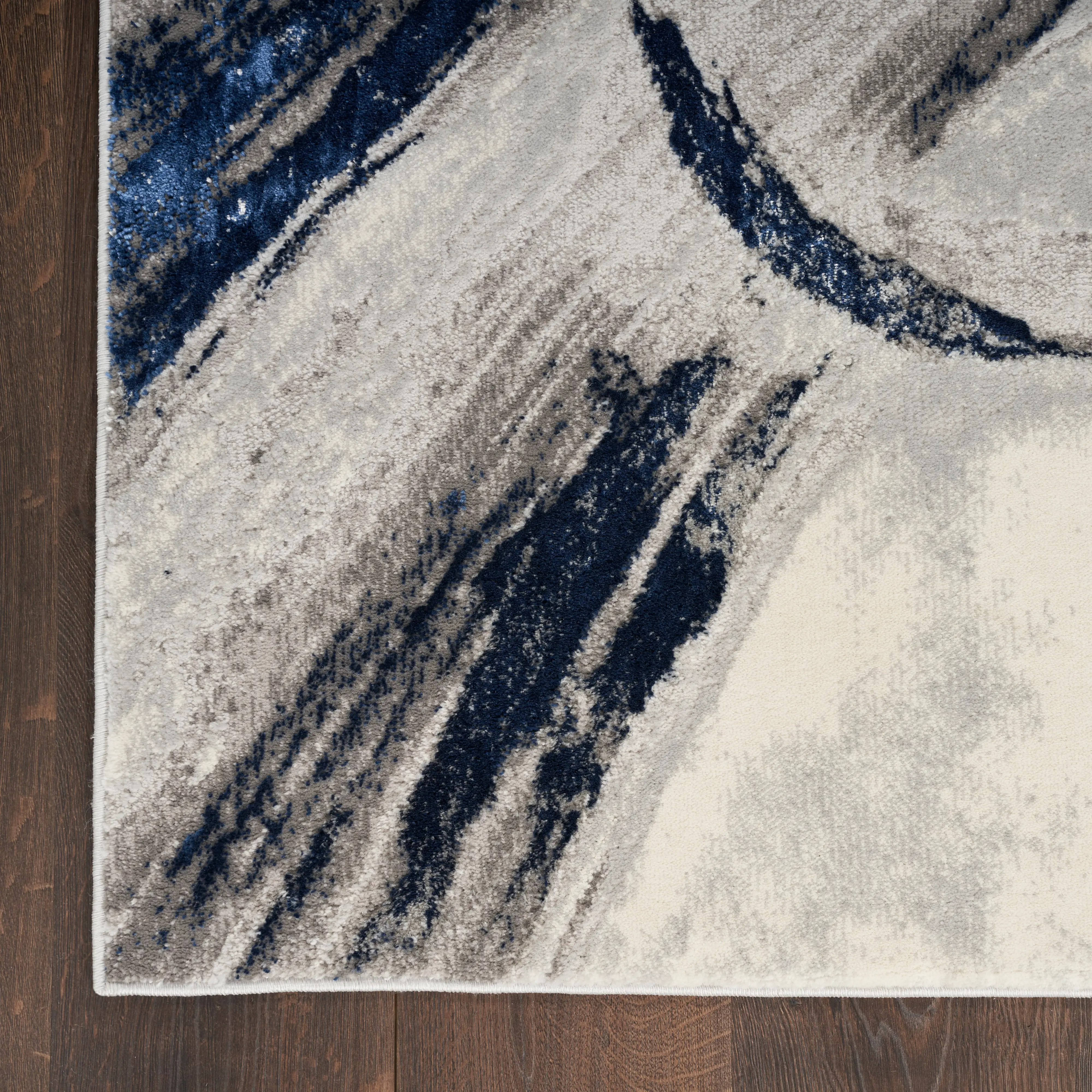 BSKO2/BRUSHSTROK-5X8 Brushstroke 5 x 7 Navy Gray Area Rug-5