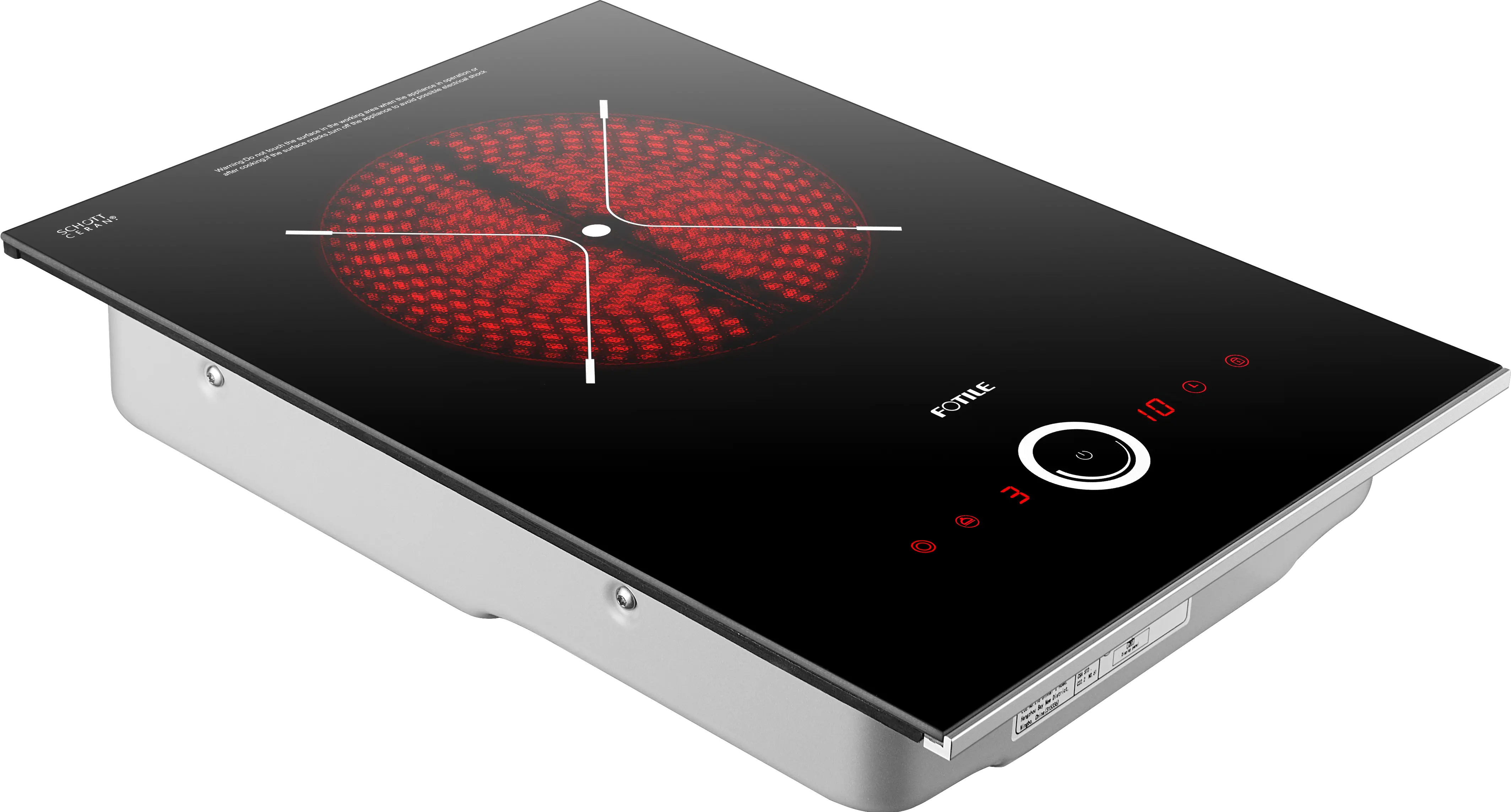 FOTILE 12” Radiant Electric Cooktop in Black Schott Ceramic Glass-2