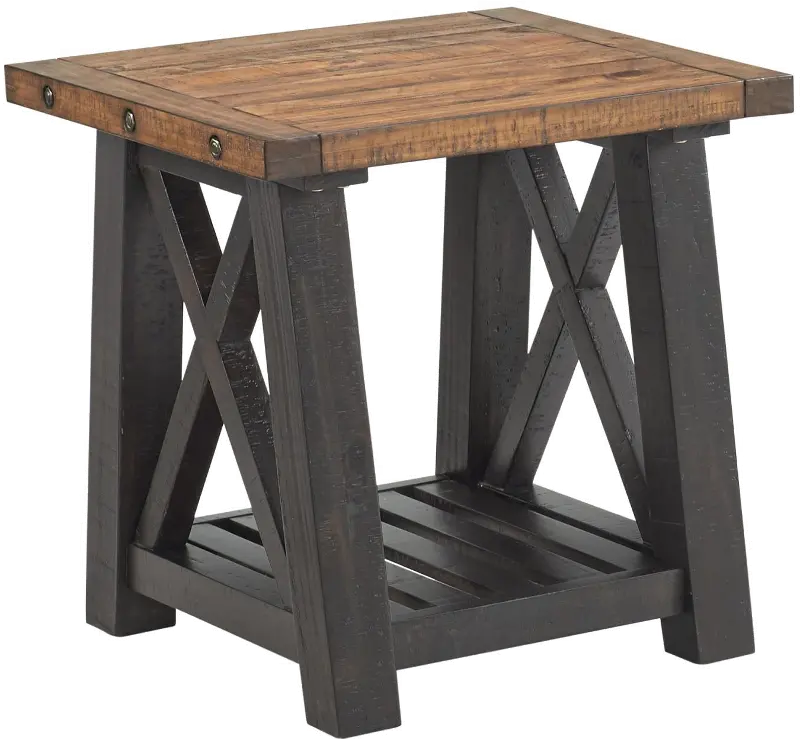Bolton Black and Natural End Table