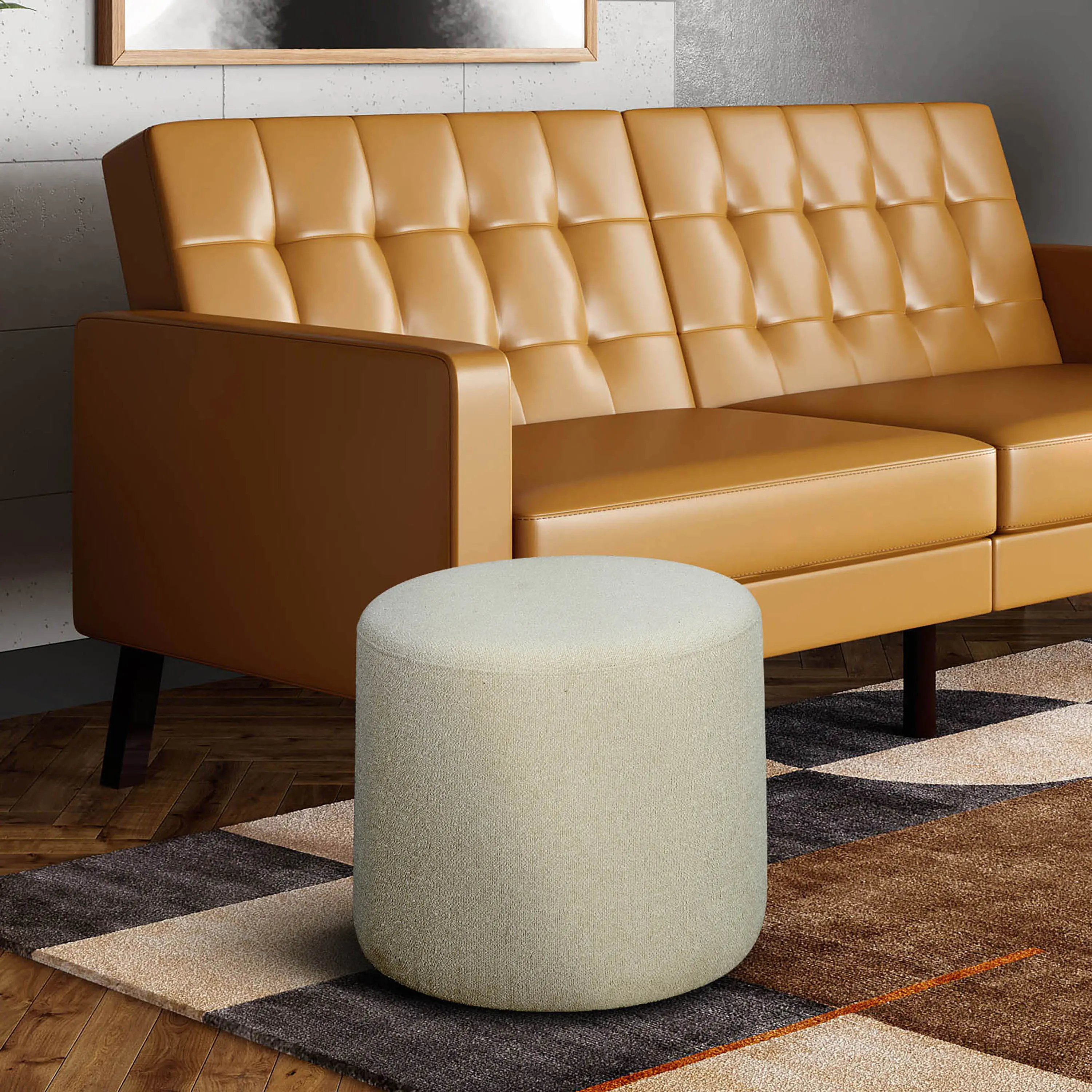 510A001SNO Garrett Snow Round Ottoman-2