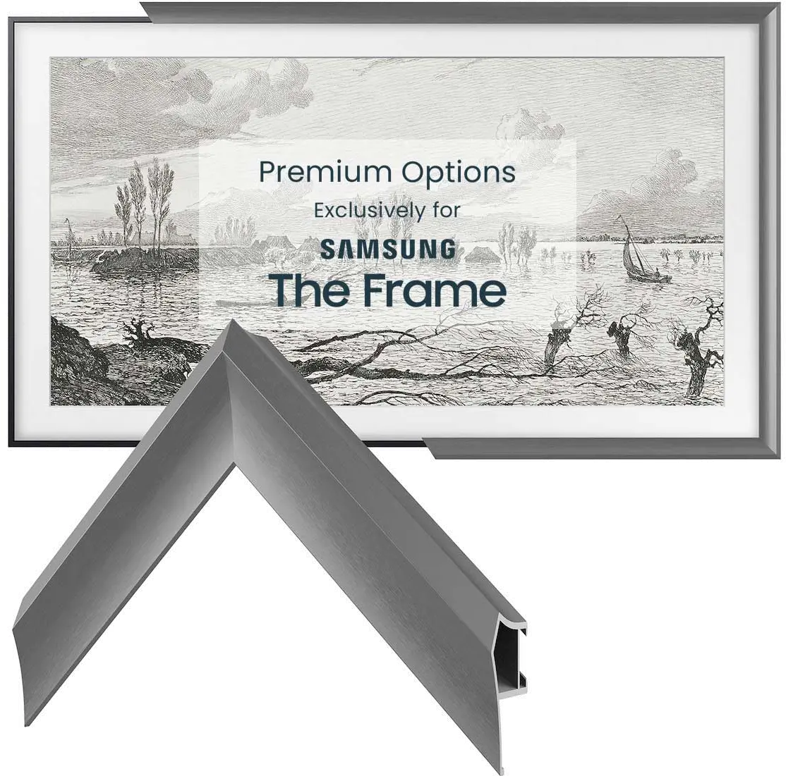 FRM-AL-PR-GPH-55-2021 Frame My TV 55 Alloy Prismatic Samsung Frame - Graphite-7