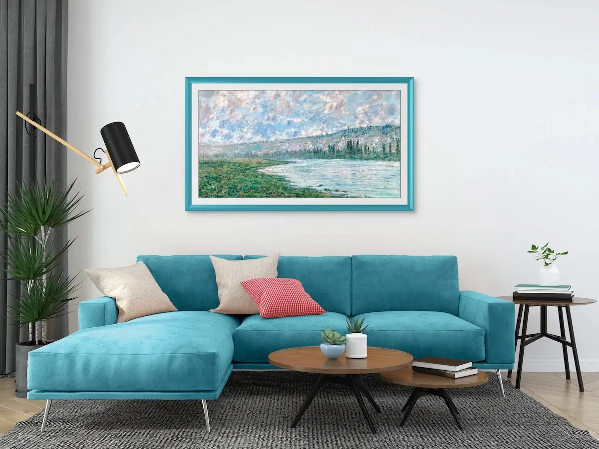FRM-AL-PR-TURQ-85-2021 Frame My TV 85 Alloy Prismatic Samsung Frame - Turquoise-9