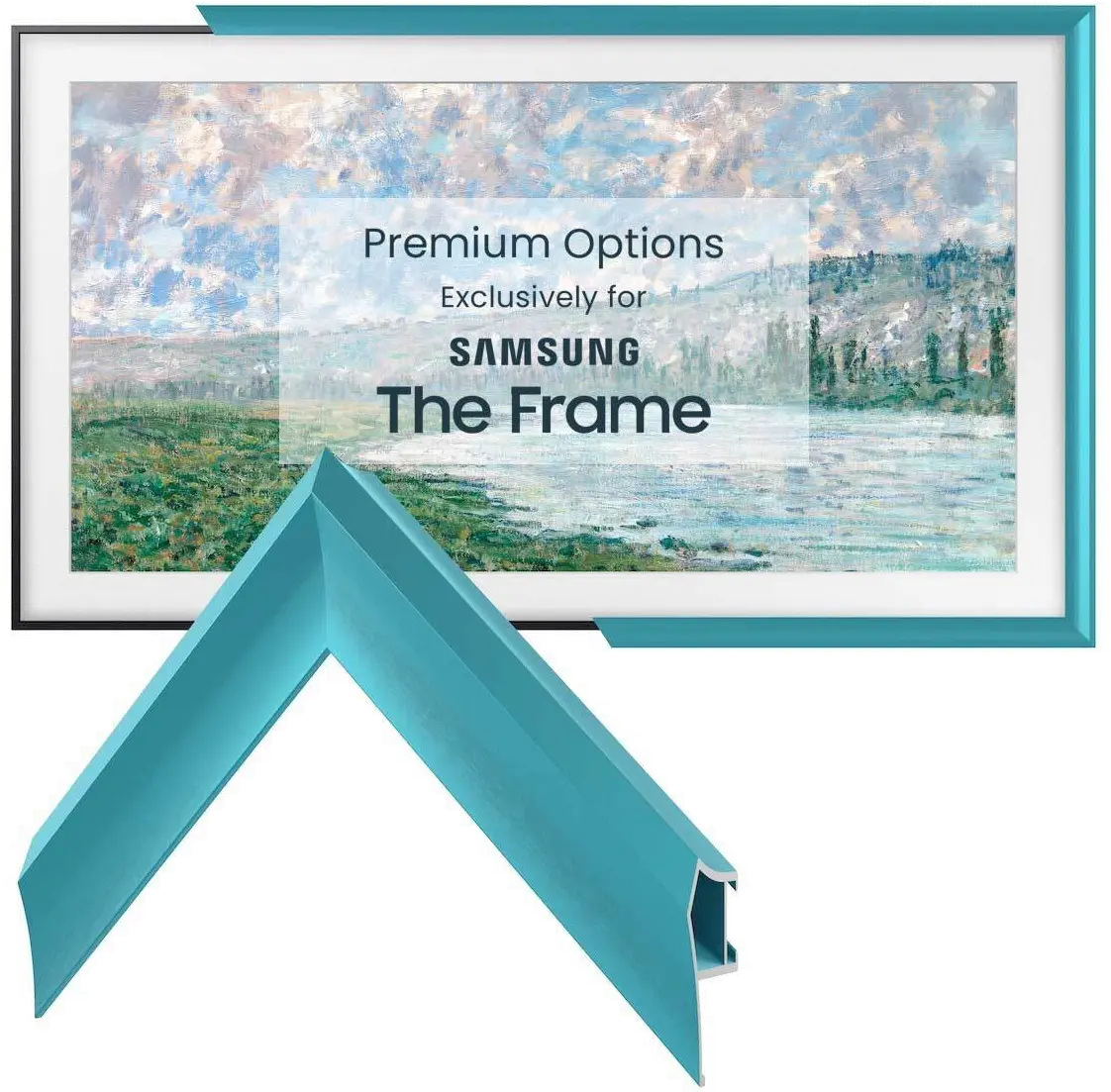 FRM-AL-PR-TURQ-85-2021 Frame My TV 85 Alloy Prismatic Samsung Frame - Turquoise-8