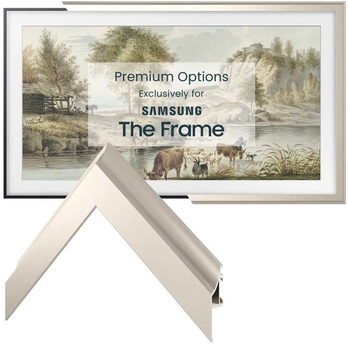 FRM-AL-SC-GSL-50-2021 Frame My TV 50 Alloy Scoop Samsung Frame Bezel - Silver-7