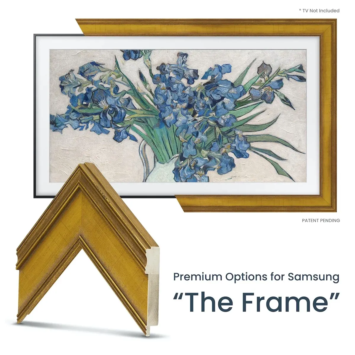 FRM-SF-D5179-55-2021 Frame My TV 55 Samsung The Frame Deco Frame - Antique Gold-1