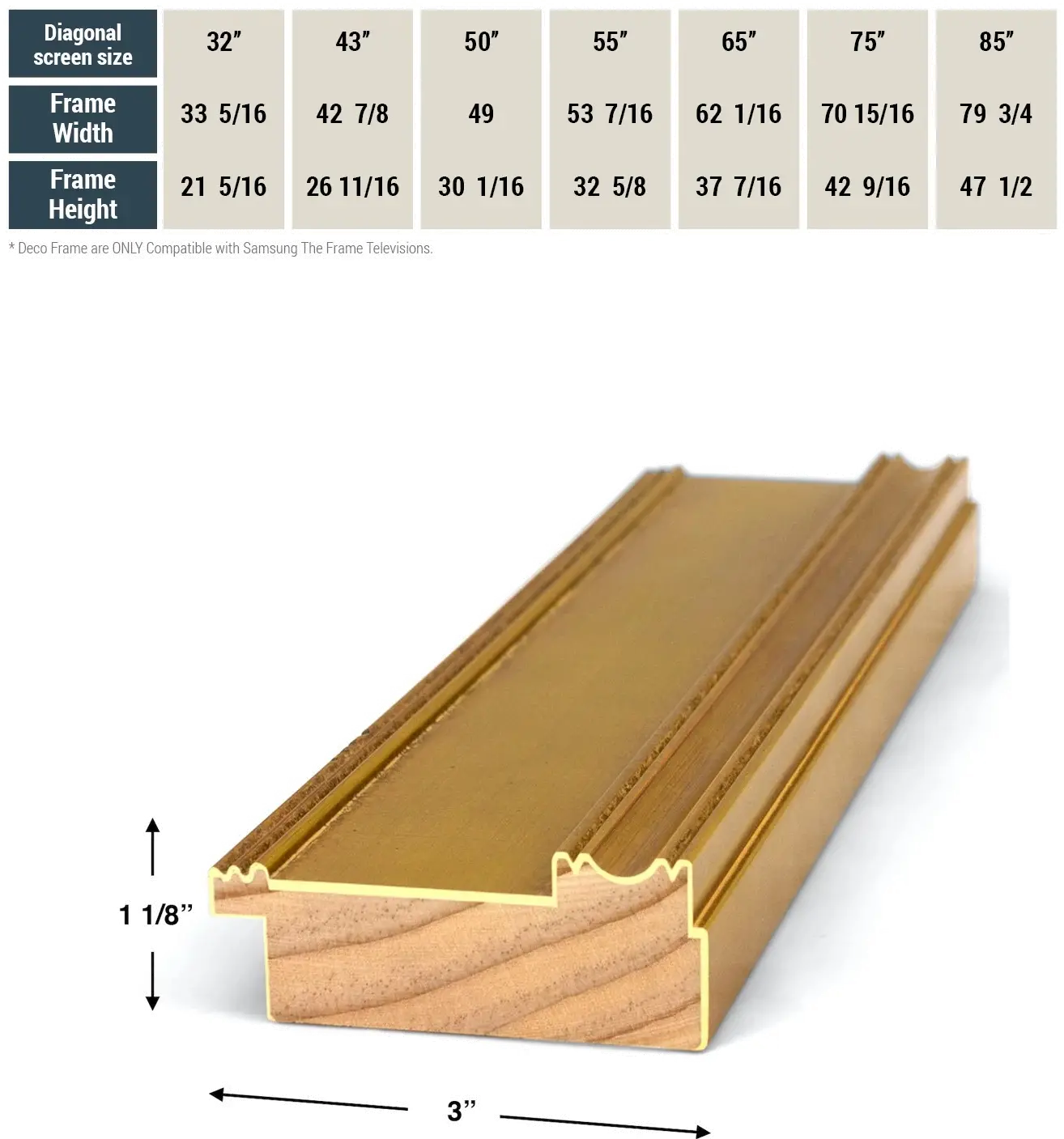 FRM-SF-D5179-55-2021 Frame My TV 55 Samsung The Frame Deco Frame - Antique Gold-5