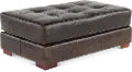 Mayfair Java Brown Leather Ottoman