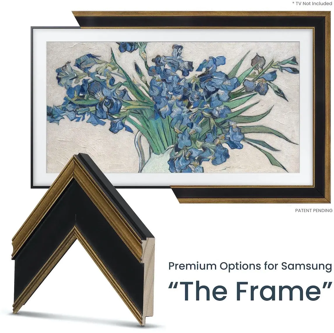 FRM-SF-D5183-55-2021 Frame My TV 55 Samsung The Frame Deco Premiere - Antique Gold/Black-1