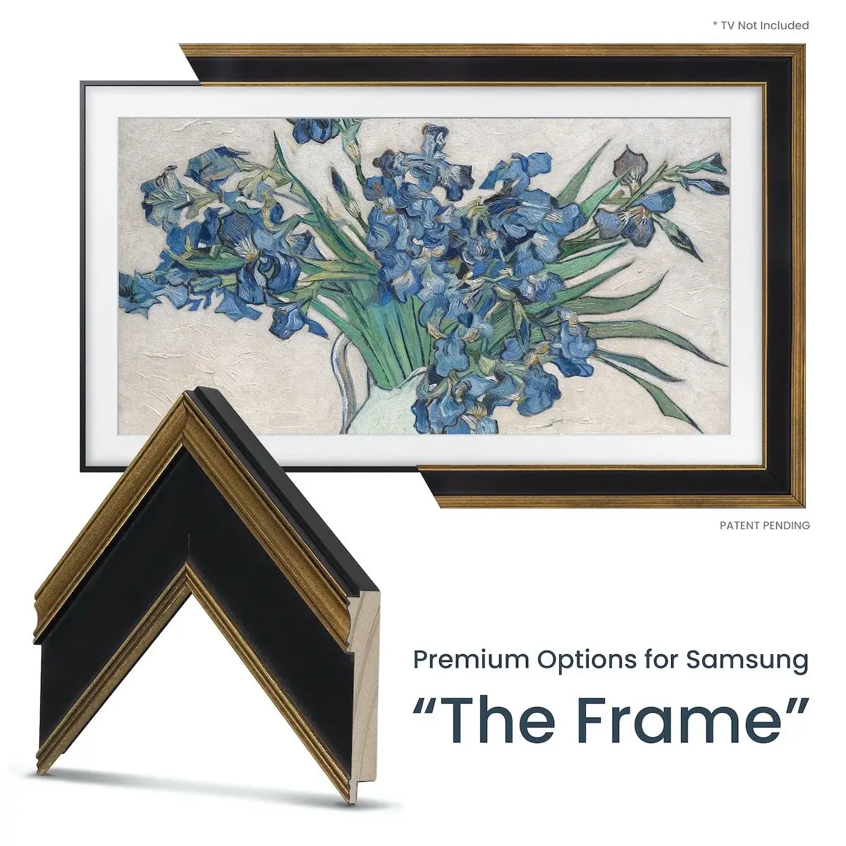 FRM-SF-D5183-65-2021 Frame My TV 65 Samsung The Frame Deco Premiere - Antique Gold/Black-1
