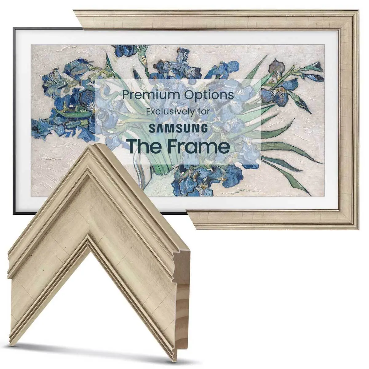 FRM-SF-D5181-50-2021 Frame My TV 50 Samsung The Frame Deco Premiere - Antique White-1