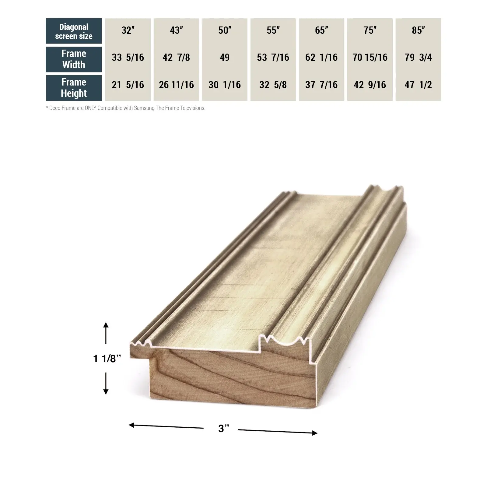 FRM-SF-D5181-50-2021 Frame My TV 50 Samsung The Frame Deco Premiere - Antique White-5