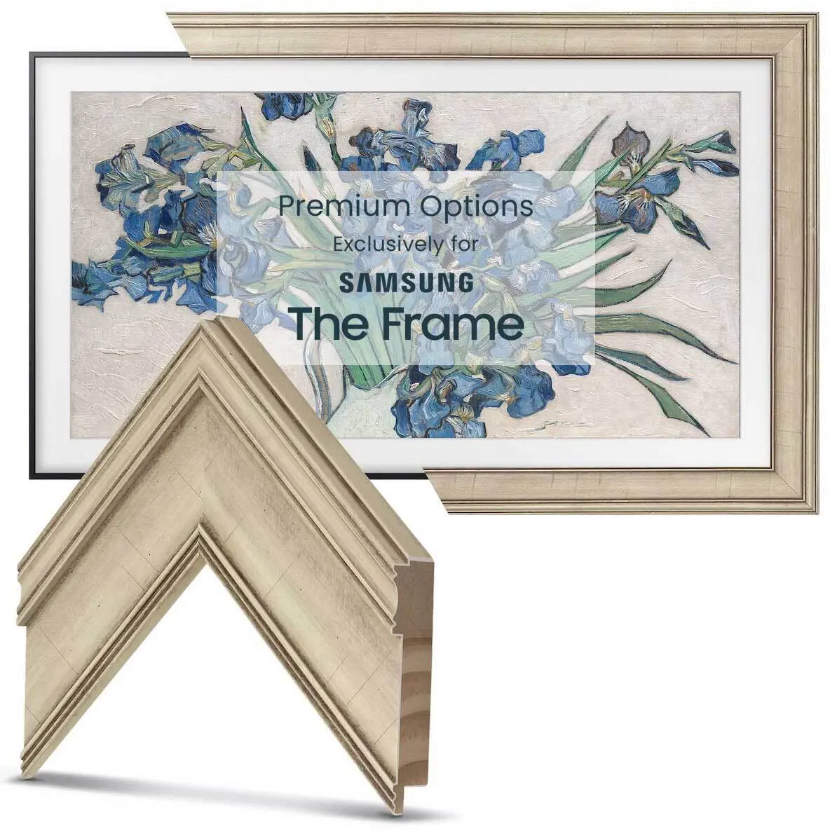 FRM-SF-D5181-55-2021 Frame My TV 55 Samsung The Frame Deco Premiere - Antique White-1