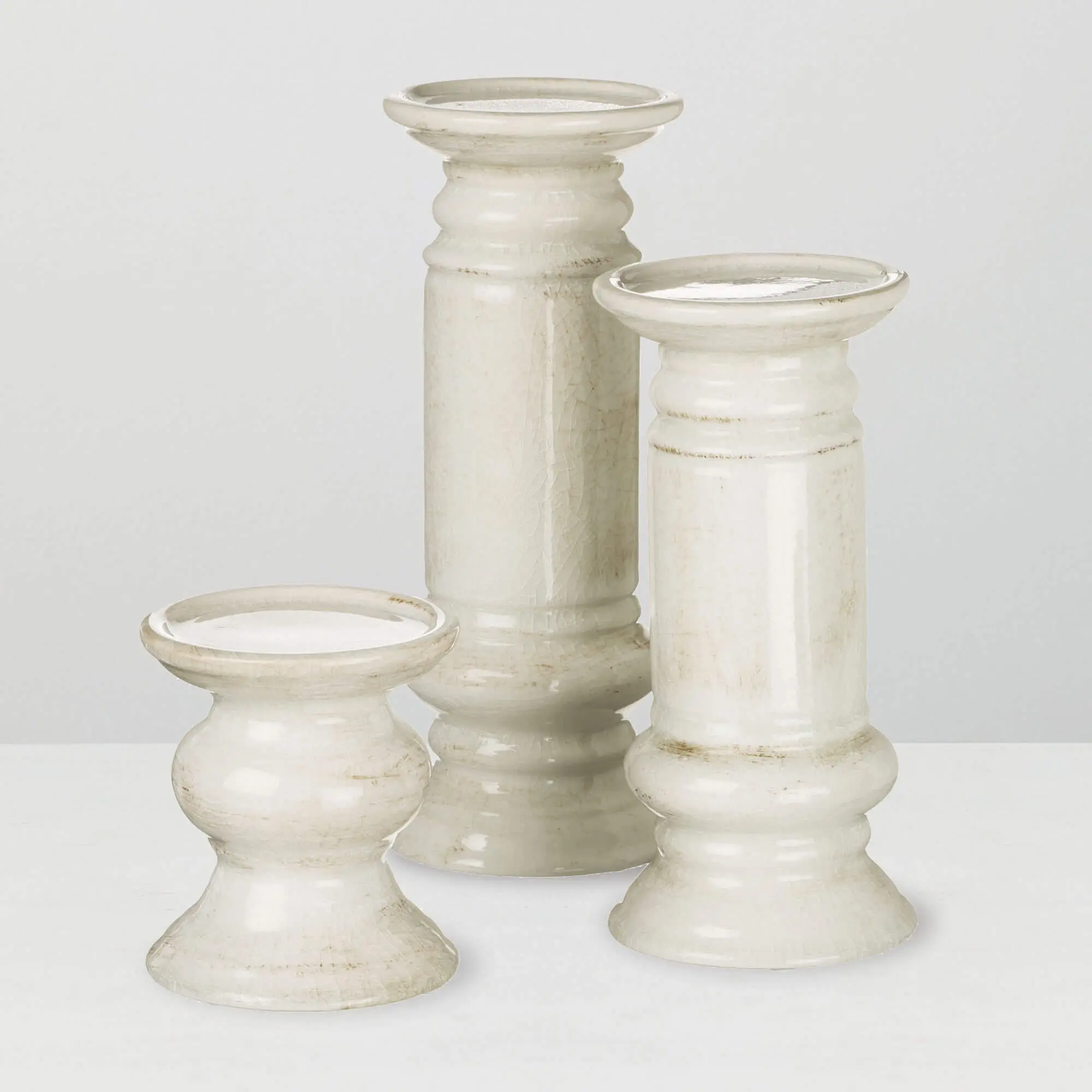 Elora 5 Off-White Pillar Candle Holder-1