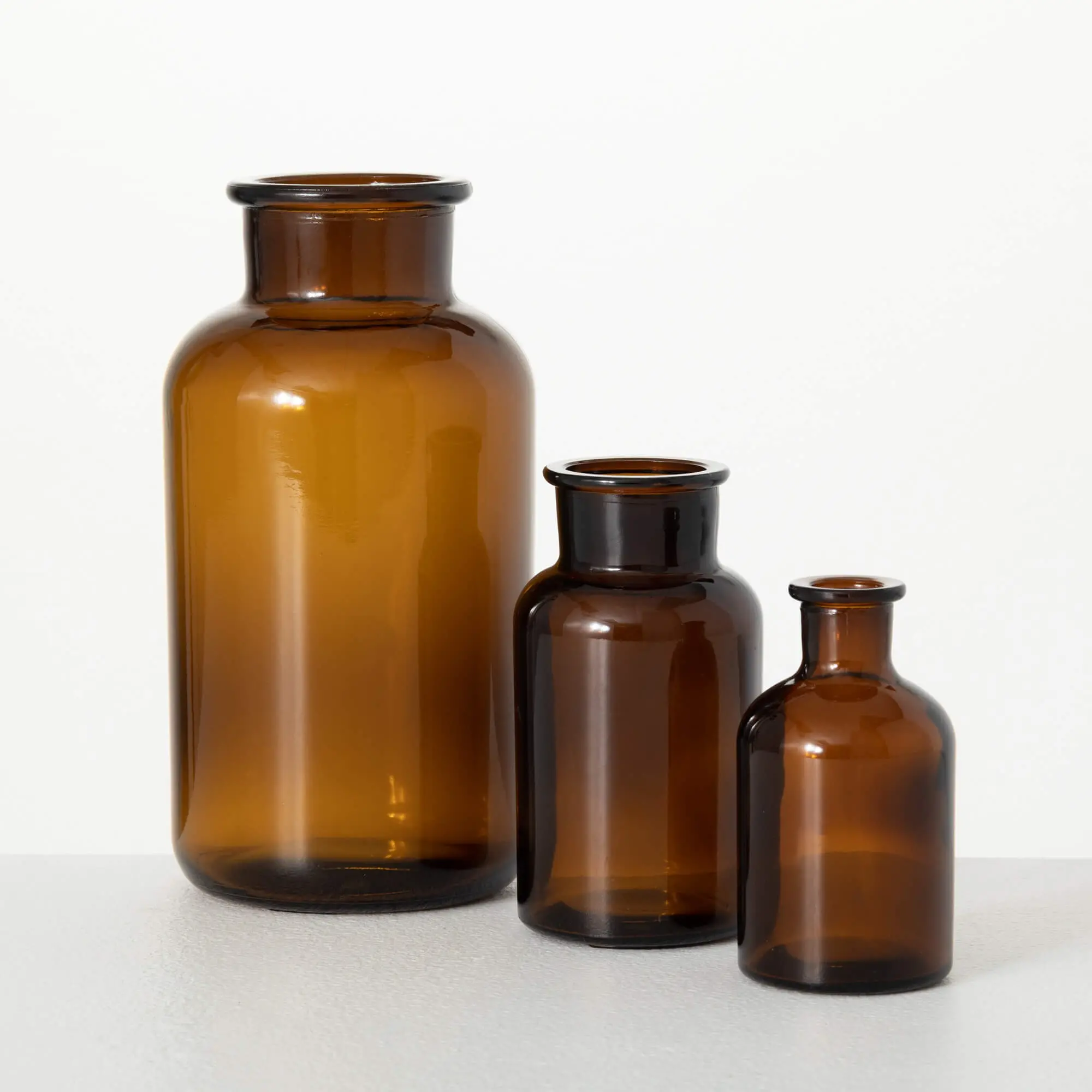 Amber Apothecary Vase Trio-1