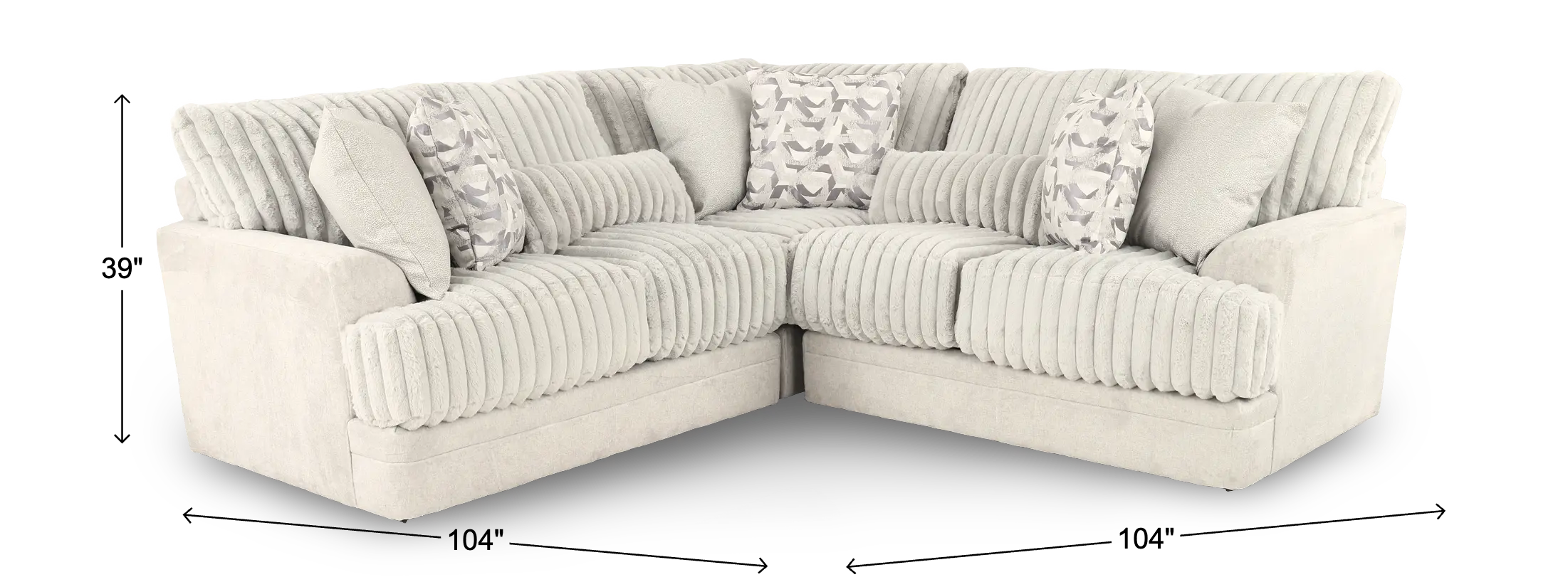 3PC/TITAN/MOONSTRUCK Titan Light Gray 3-Piece Sectional-3