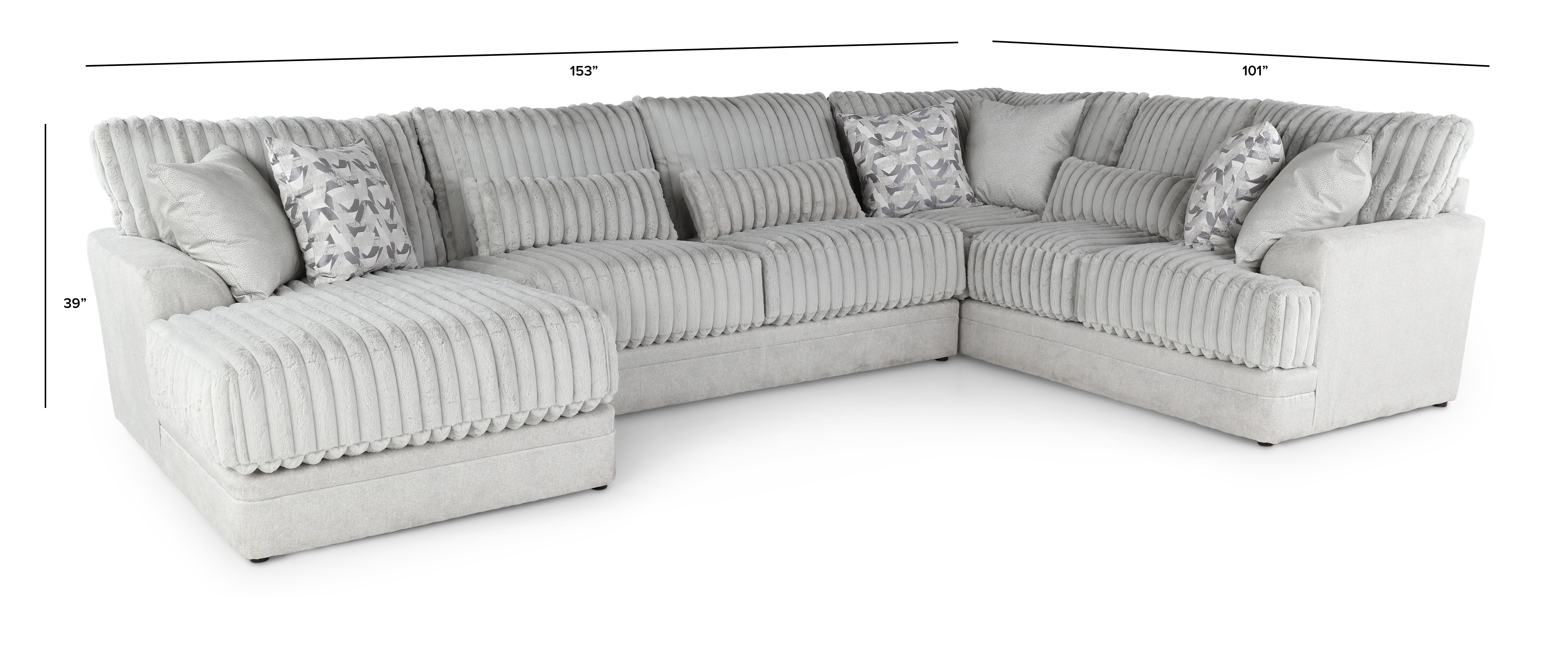 3PC/TITAN/MNSTRK/OP2 Titan Gray 3 Piece Sectional-3