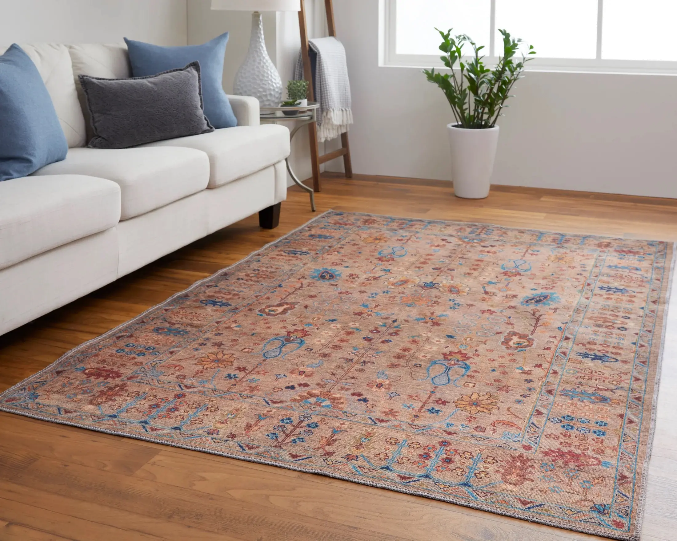 Rawlins 2 x 3 Beige Multicolor Antique Washable Area Rug-2