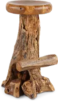 Rustic Natural Teak Root Bar Stool
