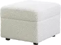 Soho White Boucle Ottoman