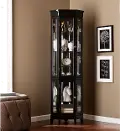 CM0697 Essex Black Corner Curio Cabinet