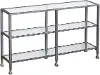 CM0771 Jaymes Silver Metal and Glass Console Table