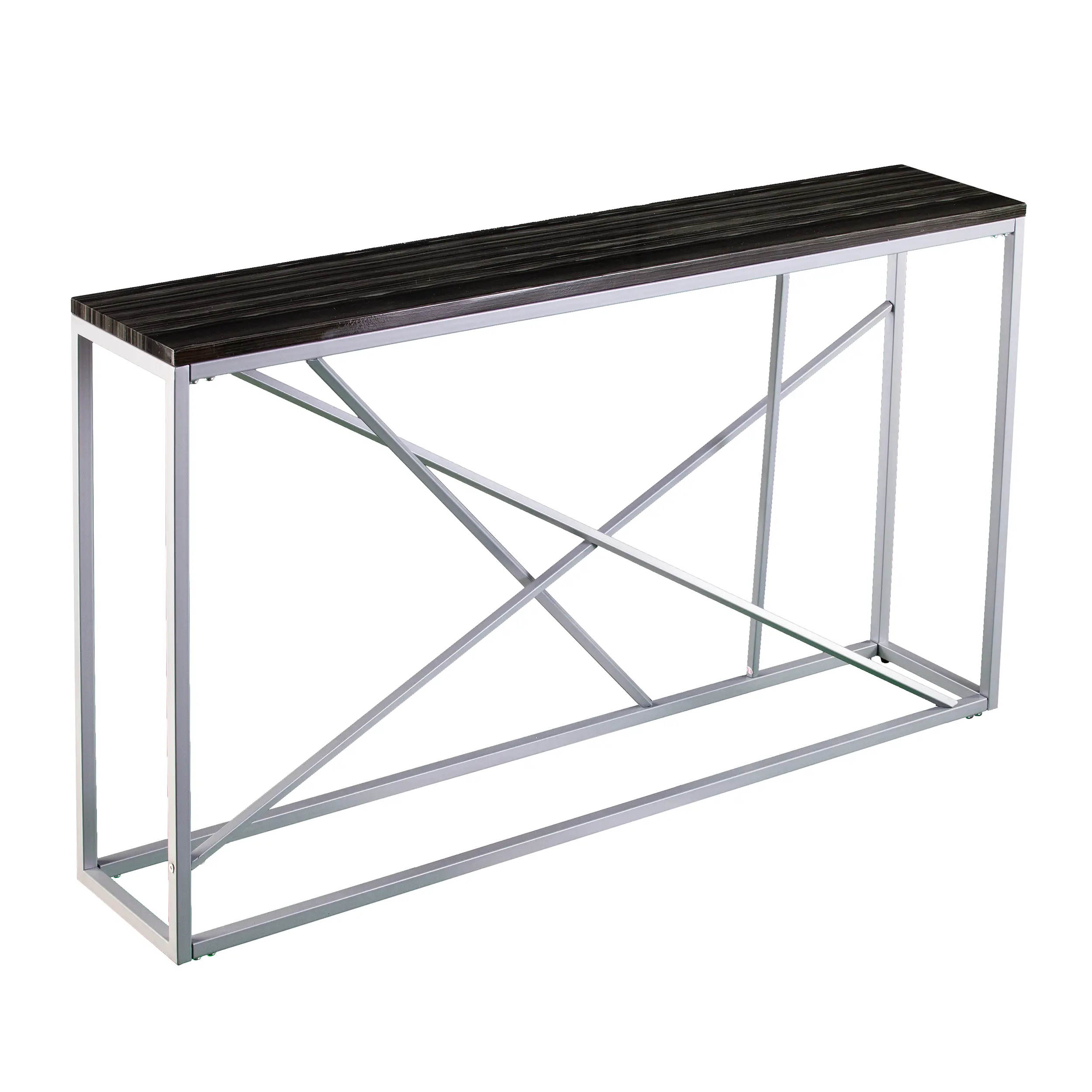 CM1652 Arendal Faux Stone and Silver Console Table-1