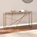 CM1653 Arendal Faux Marble & Gold Skinny Console Table