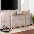 CM9297 Darrin Short Gold Console Table with Mirrored Top
