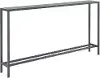 CM9396 Darrin Long Gunmetal Gray Console Table with Mirrored Top