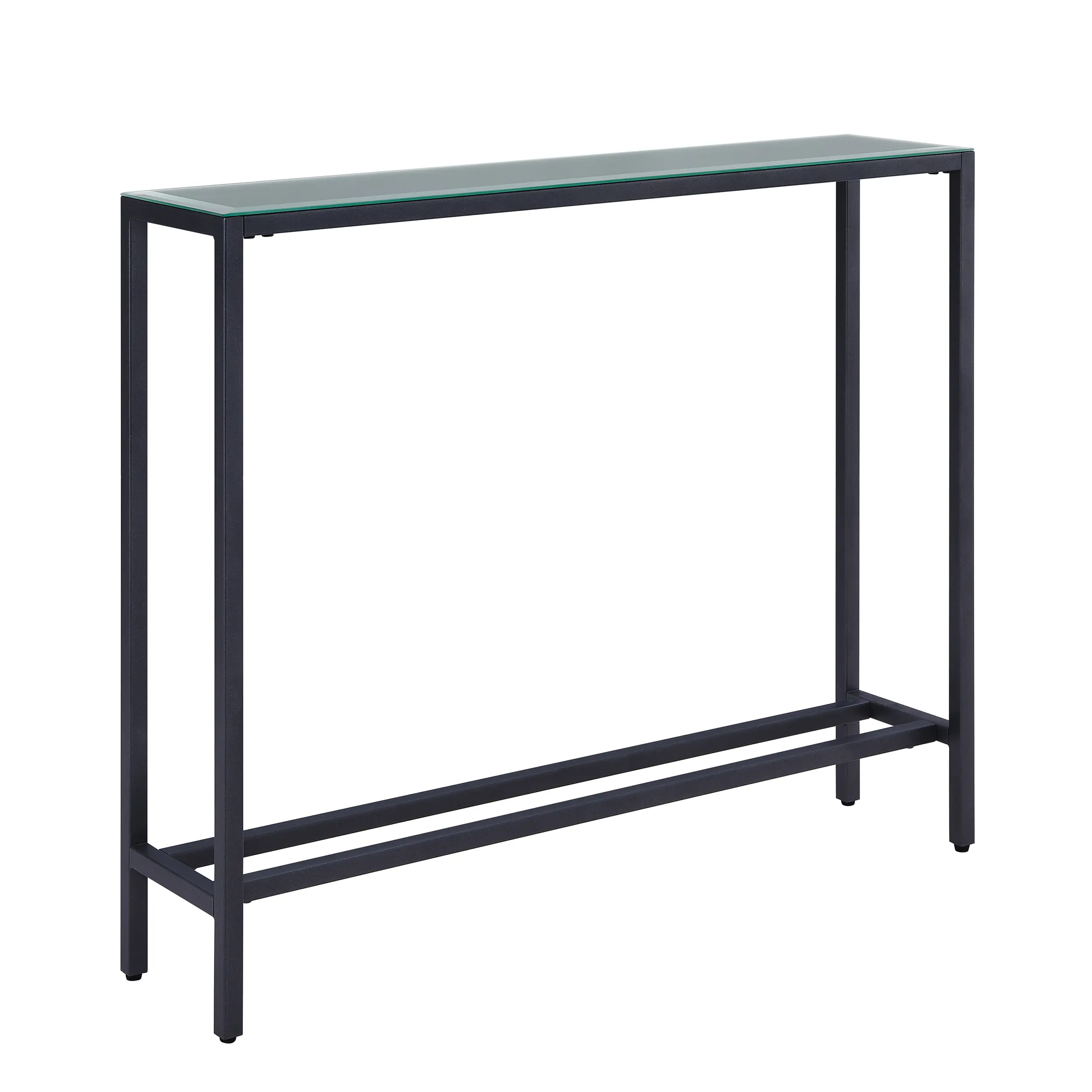 CM9397 Darrin Short Gunmetal Gray Console Table with Mirrored Top-1