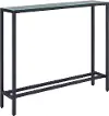 CM9397 Darrin Short Gunmetal Gray Console Table with Mirrored Top