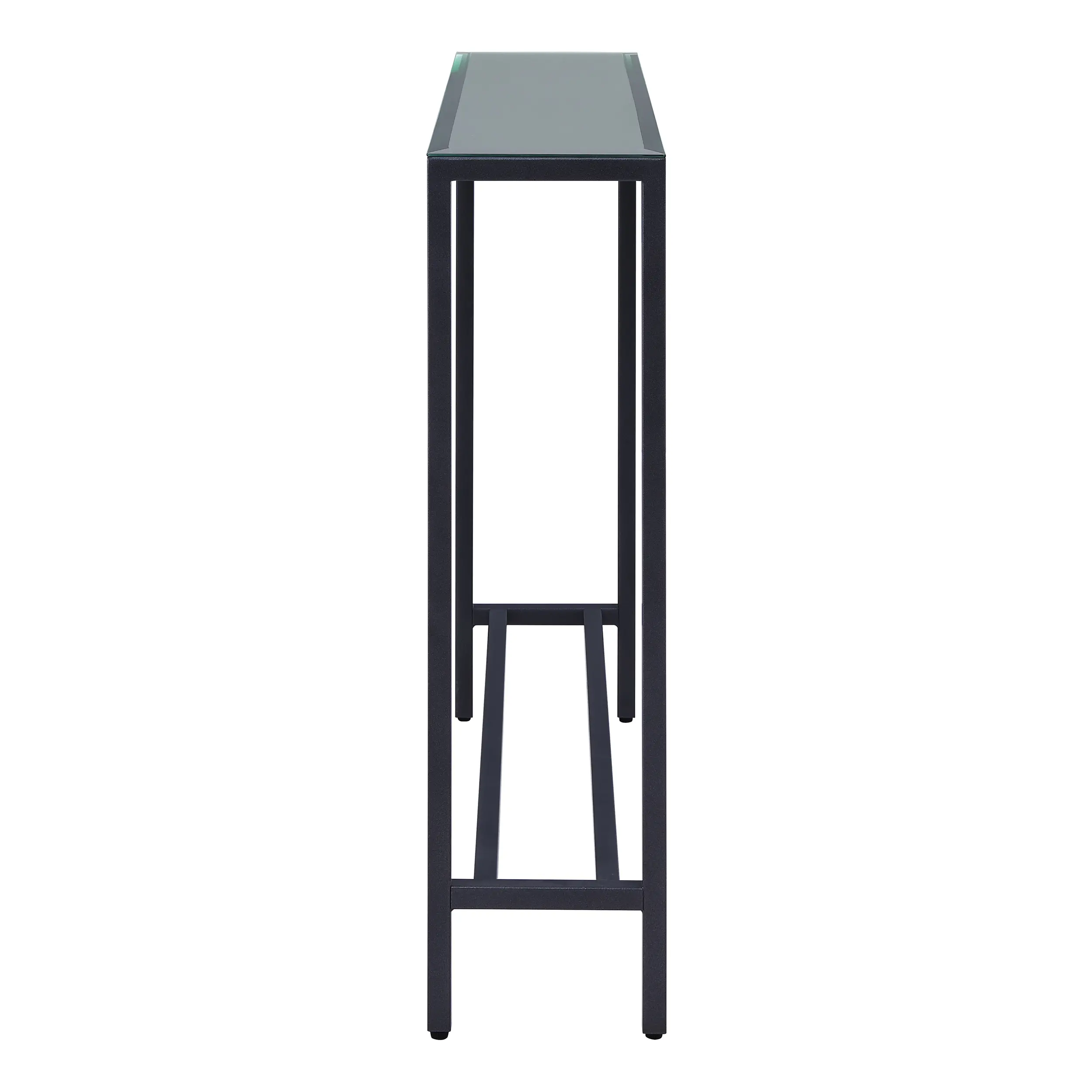 CM9397 Darrin Short Gunmetal Gray Console Table with Mirrored Top-8