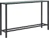CM9596 Darrin Long Black Console Table with Mirrored Top