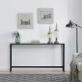 CM9596 Darrin Long Black Console Table with Mirrored Top