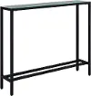 CM9597 Darrin Short Black Console Table with Mirrored Top