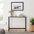 CM9597 Darrin Short Black Console Table with Mirrored Top