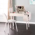HZ1011944 Holly & Martin Harzen Off-White Storage Vanity with Mirror